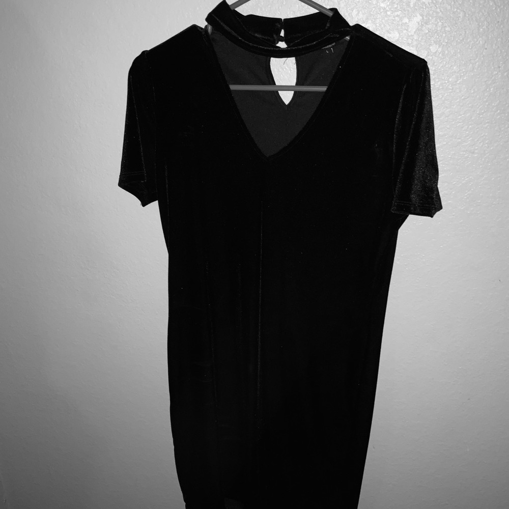 Black velvet dress
